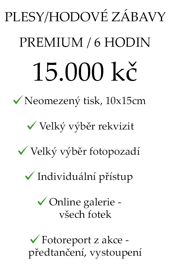 Nabídka fotokoutek plesy Premium